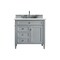 James Martin Vanities Brittany 36in Single Vanity, Urban Gray w/ 3 CM Ethereal Noctis Quartz Top 650-V36-UGR-3ENC - alternate 1